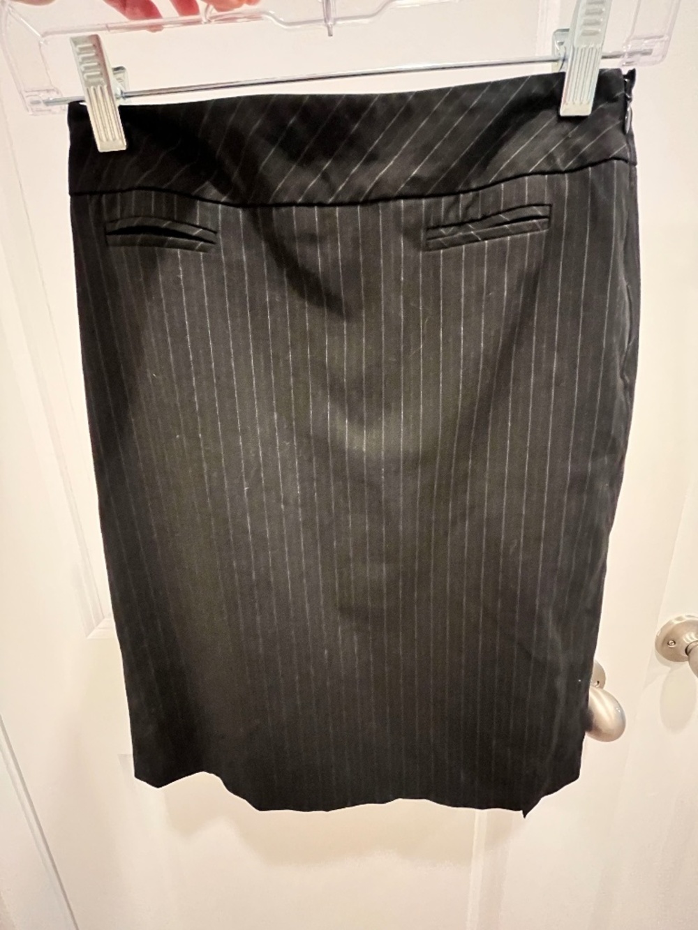 Pinstripes, black Business skirt with shape and style